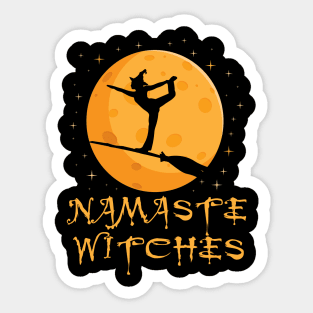 'Namaste Witches' Cute Witch Halloween Sticker